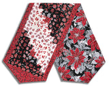 Jordan Fabrics Pre-Cut Log Cabin Table Runner Kit - Christmas Blossom Silver 2.5