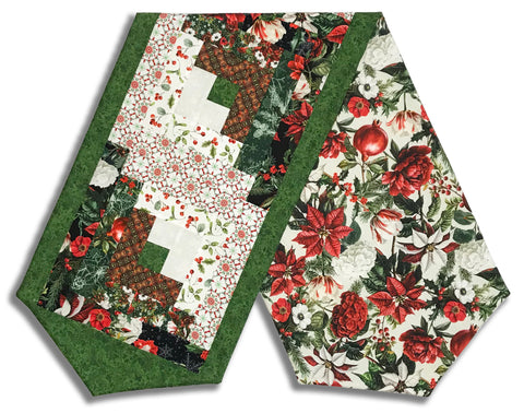 Matt's In The Beginning Pre-Cut Log Cabin Table Runner Kit - Winter Enchantment - Green