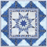 Kaufman Lone Star Wall Hanging Kit - Includes Pre-Cut Strips - Holiday Flourish: Festive Finery - Blue