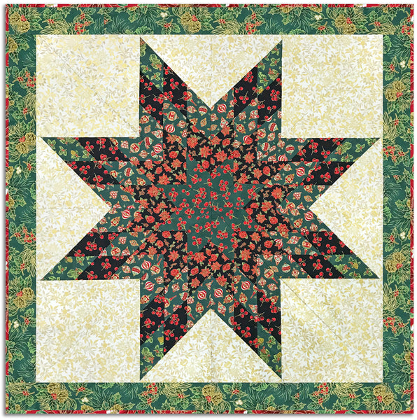 Jordan Fabrics Lone Star Wall Hanging Kit - Includes Pre-Cut Strips - Christmas Blossom - Christmas Joy