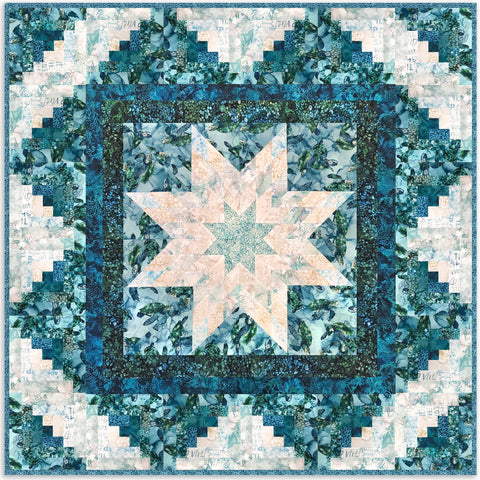 Northcott Lone Star Wall Hanging Kit - Includes Pre-Cut Strips - Sea Breeze