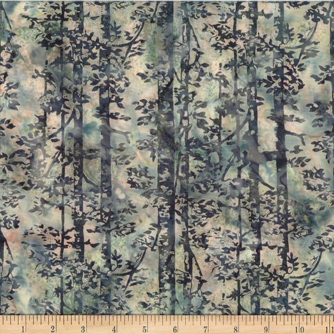 Hoffman McKenna Ryan Woodland Batiks MR56 611 River Rock Birch Trees 1.875 YARDS