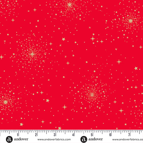 Andover/Makower Good Tidings MU108 R Red Christmas Star By The Yard
