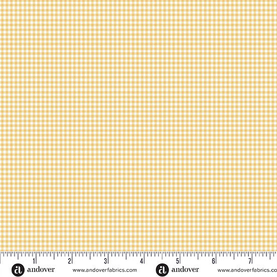 Andover/Makower Little Ones MU188 Y Yellow Gingham By The Yard