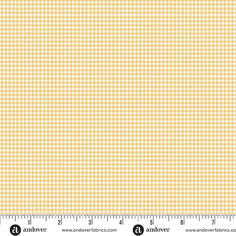 Andover/Makower Little Ones MU188 Y Yellow Gingham By The Yard