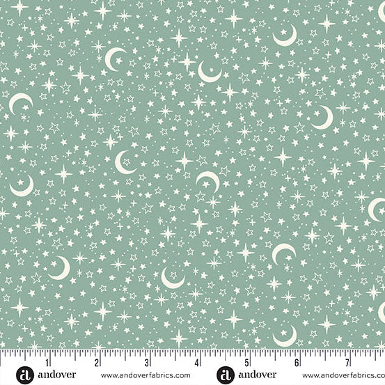 Andover/Makower Little Ones MU195 T Teal Stars By The Yard