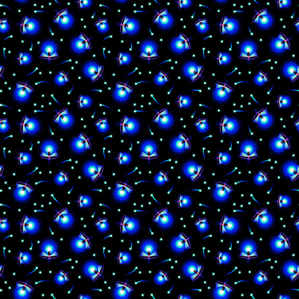 Henry Glass & Co. Magic Moon Garden 789G 99 Black Fireflies By The Yard