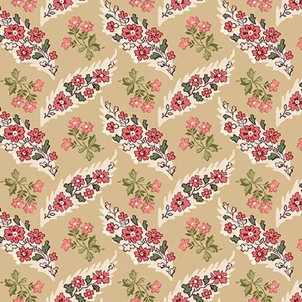 Henry Glass & Co. Mariakerke 3361 44 Cream Floral Leaf Trellis By The Yard