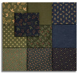 Matt's Pre-Cut Moda Kansas Troubles 10 Piece Fat Quarter Bundle - Flannel Season - Blueberry Bush