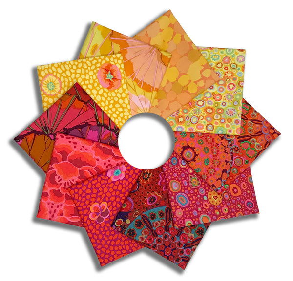 Matt's Pre-Cut Kaffe Fassett 10 Piece Fat Quarter Bundle - Bougainvillea