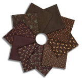 Matt's Pre-Cut Moda Kansas Troubles 10 Piece Fat Quarter Bundle - Flannel Season - Mahogany