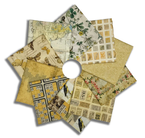 Matt's Free Spirit Pre-Cut 10 Piece Fat Quarter Bundle - Palette - Yellow