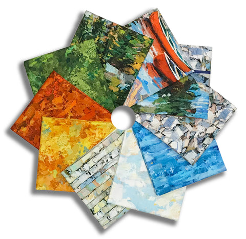 Matt's Northcott Pre-Cut 10 Piece Fat Quarter Bundle - Canoe Lake