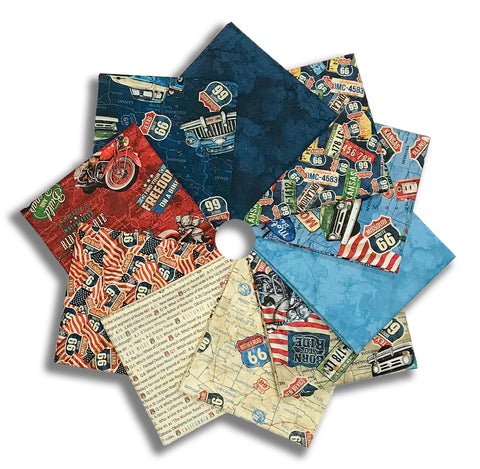 Matt's Northcott Pre-Cut 10 Piece Fat Quarter Bundle - Historic Route 66