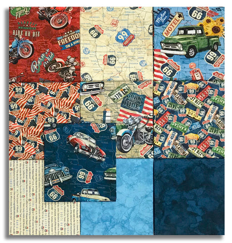 Matt's Northcott Pre-Cut 10 Piece Fat Quarter Bundle - Historic Route 66
