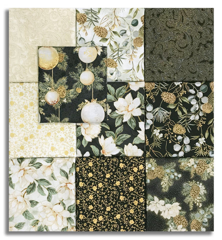 Matt's Hoffman Metallic Pre-Cut 10 Piece Fat Quarter Bundle - Ornament Grove