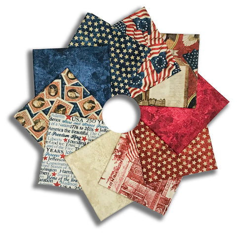 Matt's Northcott Digital Pre-Cut 10 Piece Fat Quarter Bundle - America 250
