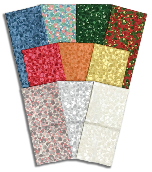 Matt's Pre-Cut Lewis & Irene 10 Piece Half Yard Bundle - Bumbleberries - Metallic Mix