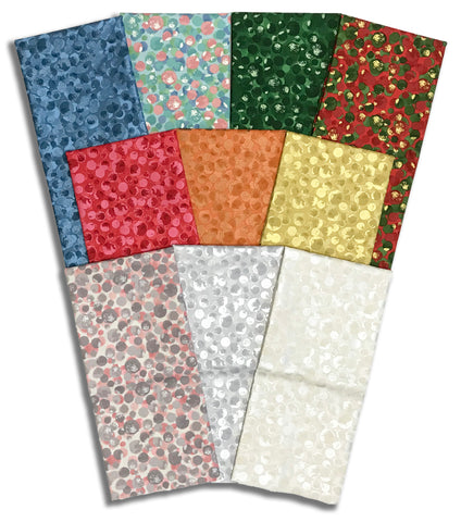 Matt's Pre-Cut Lewis & Irene 10 Piece Half Yard Bundle - Bumbleberries - Metallic Mix