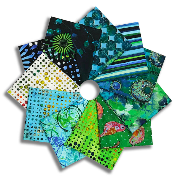 Matt's Free Spirit Pre-Cut 11 Piece Fat Quarter Bundle - Radiant Grove
