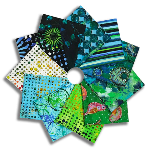 Matt's Free Spirit Pre-Cut 11 Piece Fat Quarter Bundle - Radiant Grove