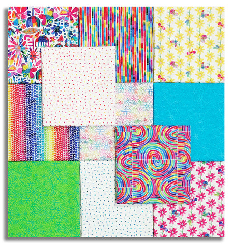 Matt's P&B Textiles Pre-Cut 11 Piece Fat Quarter Bundle - Color Crush
