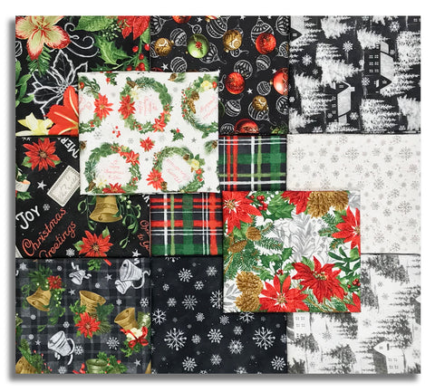Matt's Blank Quilting Pre-Cut 11 Piece Fat Quarter Bundle - Be Merry & Shine Bright
