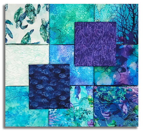 Matt's Northcott Pre-Cut 11 Piece Fat Quarter Bundle - Coral Reef
