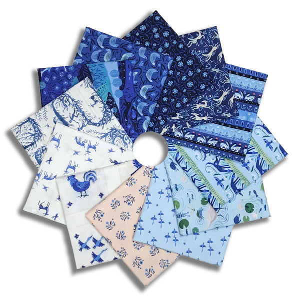 Matt's Free Spirit Pre-Cut 12 Piece Fat Quarter Bundle - Azul