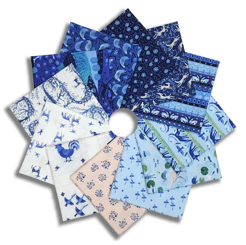 Matt's Free Spirit Pre-Cut 12 Piece Fat Quarter Bundle - Azul
