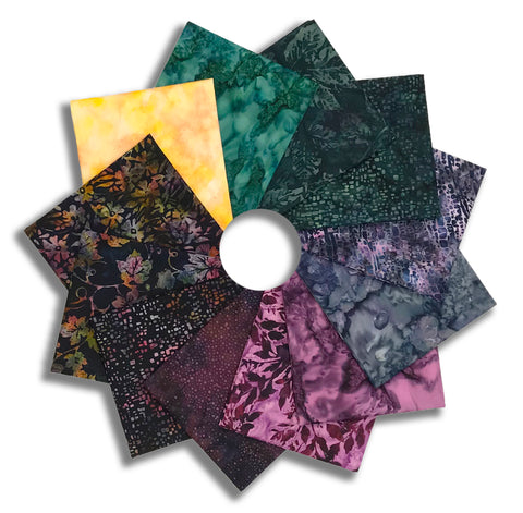 Matt's Pre-Cut Hoffman Batik 12 Piece Fat Quarter Bundle - Vineyard Harvest