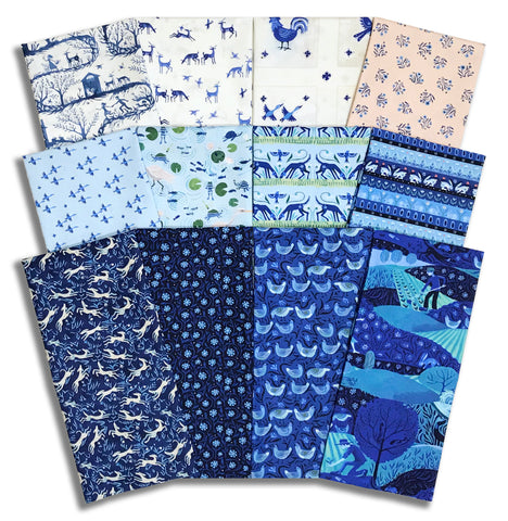 Matt's Free Spirit Pre-Cut 12 Piece Half Yard Bundle - Azul