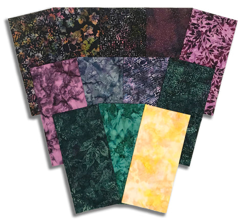 Matt's Pre-Cut Hoffman Batik 12 Piece Half Yard Bundle - Vineyard Harvest