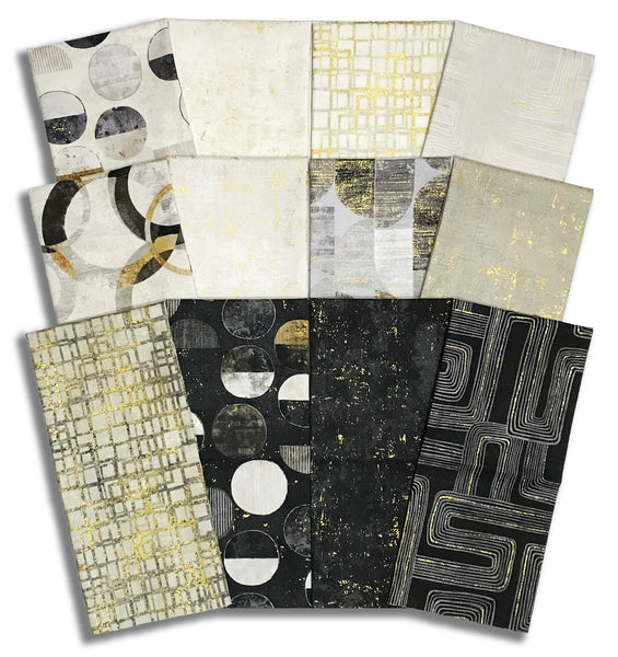 Matt's Northcott Metallic Pre-Cut 12 Piece Half Yard Bundle - Gatsby