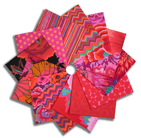 Matt's Pre-Cut Kaffe Fassett 13 Piece Fat Quarter Bundle - Lipstick