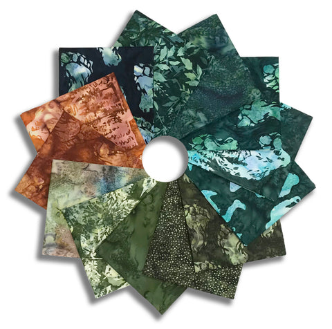 Matt's Pre-Cut Hoffman Batik 13 Piece Fat Quarter Bundle - Big Foot