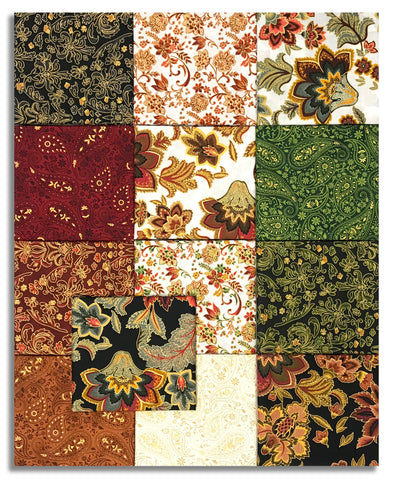 Matt's Hoffman Metallic Pre-Cut 13 Piece Fat Quarter Bundle - Gilded Garden