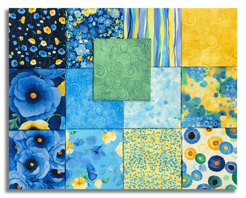 Matt's Timeless Treasures Pre-Cut 13 Piece Fat Quarter Bundle - Poppy Serenade