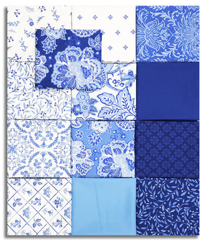 Matt's Northcott Pre-Cut 13 Piece Fat Quarter Bundle - Delft Dynasty