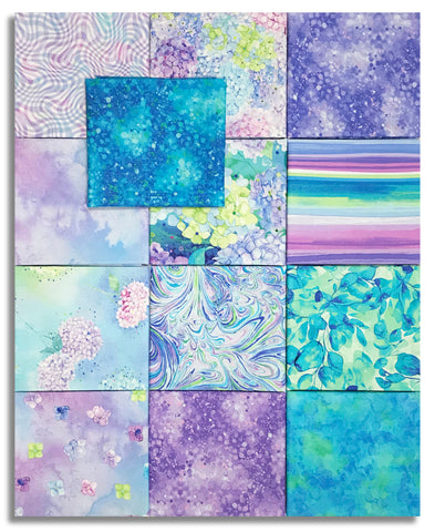 Matt's Timeless Treasures Pre-Cut 13 Piece Fat Quarter Bundle - Hydrangea Dream