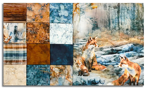 Matt's Northcott Pre-Cut 13 Piece Fat Quarter Bundle With 24" PANEL - Fox Den