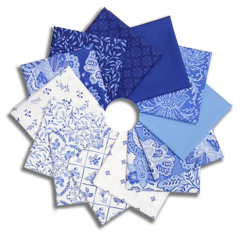 Matt's Northcott Pre-Cut 13 Piece Fat Quarter Bundle - Delft Dynasty