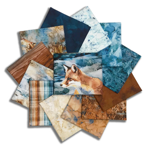 Matt's Northcott Pre-Cut 13 Piece Fat Quarter Bundle With 24" PANEL - Fox Den