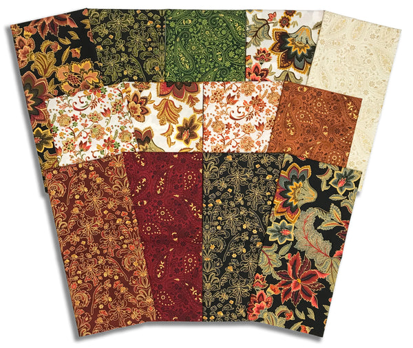 Matt's Pre-Cut Hoffman Metallic 13 Piece Half Yard Bundle - Gilded Garden