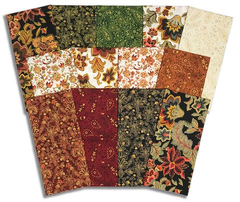 Matt's Pre-Cut Hoffman Metallic 13 Piece Half Yard Bundle - Gilded Garden