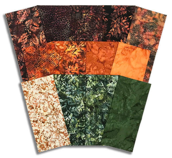 Matt's Pre-Cut Hoffman Batik 13 Piece Half Yard Bundle - Cinnamon Spice
