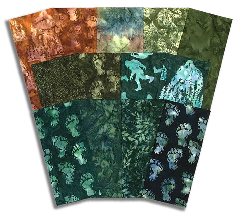 Matt's Pre-Cut 13 Piece Half Yard Bundle - Hoffman Batiks - Big Foot