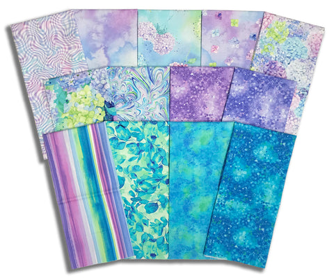 Matt's Timeless Treasures Pre-Cut 13 Piece Half Yard Bundle - Hydrangea Dream