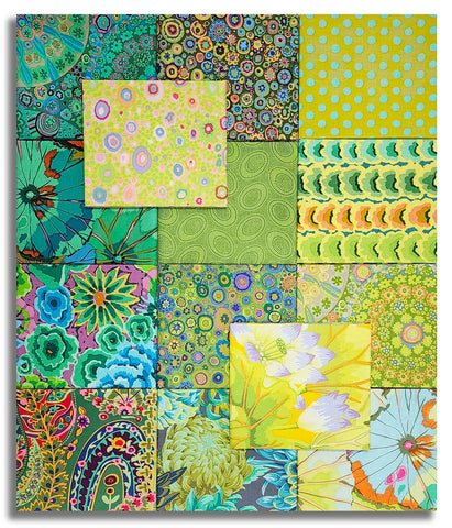 Matt's Pre-Cut Kaffe Fassett 14 Piece Fat Quarter Bundle - Best Greens