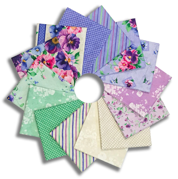 Matt's Wilmington Pre-Cut 14 Piece Fat Quarter Bundle - Pansy Fields